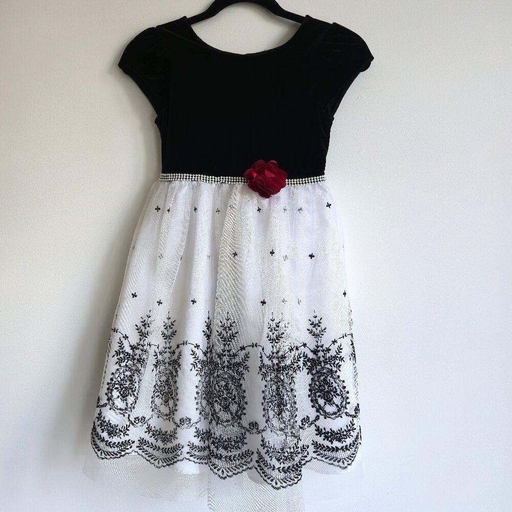 Jona Michelle Girls' Special Occasion Dress Black and White | Size 8
